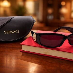 Versace Black Sunglasses with Gold Accent